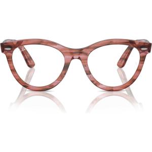 image:imageRayBan Rx2241v Wayfarer Way Round Prescription Eyewear FramesStriped Transparent PinkDemo Lens