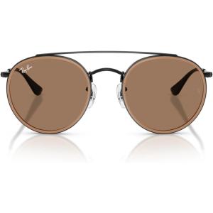 image:imageRayBan Unisex Rb3647n Double Bridge Round SunglassesBlackBrown