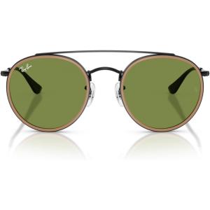 image:imageRayBan Unisex Rb3647n Double Bridge Round SunglassesBlackGreen