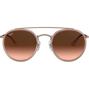 image:imageRayBan Unisex Rb3647n Double Bridge Round SunglassesCopperPink Gradient Brown