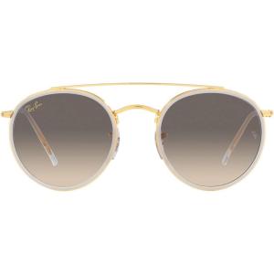 image:imageRayBan Unisex Rb3647n Double Bridge Round SunglassesLegend GoldClear Gradient Grey
