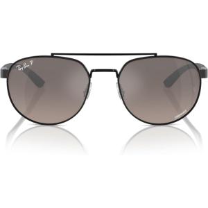 image:imageRayBan Unisex Rb3736ch Chromance Round SunglassesBlackGrey Mirrored Grey Polarized