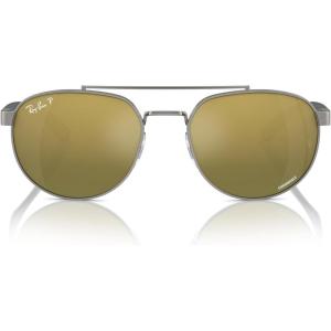 image:imageRayBan Unisex Rb3736ch Chromance Round SunglassesGunmetalGreen Mirrored Gold Gradient Polarized