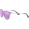 image:imageRayBan Junior Kids RJ9060s Erika Round SunglassesViolet Fluorescent Transparent RubberGrey Mirrored Violet