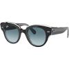 image:imageRayBan womens Rb2192 Roundabout Round SunglassesBlack on TransparentBlue Gradient Grey