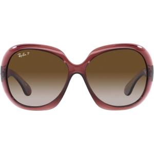image:imageRayBan Jackie ohh ii RB4098 Cateye Sunglasses for Women BUNDLE with ACCESSORY EYEWEAR KITTransparent Dark BrownGrey Gradient Brown Polarized