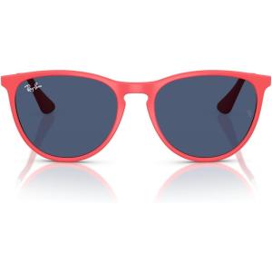 image:imageRayBan Junior Kids RJ9060s Erika Round SunglassesRubber CoralDark Blue