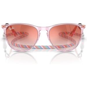 image:imageRayBan Junior Kids RJ9060s Erika Round SunglassesTransparent VioletClear Gradient Red Mirrored Red