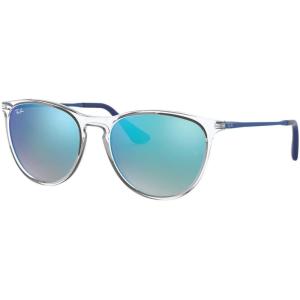 image:imageRayBan Junior Kids RJ9060s Erika Round SunglassesTransparentBrown Gradient Mirrored Blue