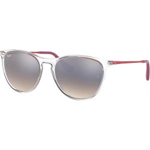 image:imageRayBan Junior Kids RJ9060s Erika Round SunglassesTransparentBrown Gradient Mirrored Silver