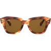 image:imageRayBan Unisex Rb2186 State Street Square SunglassesStriped HavanaB15 Brown