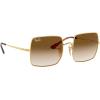 image:imageRayBan Womens Rb1971 Square Square SunglassesGoldClear Gradient Brown