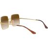 image:imageRayBan Womens Rb1971 Square Square SunglassesGoldClear Gradient Brown