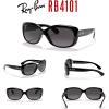 image:imageRayBan Womens Rb4101 Jackie Ohh Butterfly SunglassesShiny BlackGrey Gradient Dark Grey Polarized