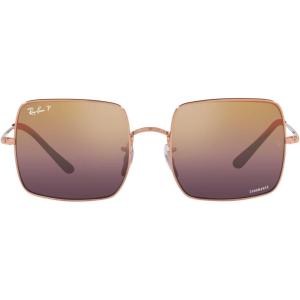 image:imageRayBan Womens Rb1971 Square Square SunglassesRose GoldRed Mirrored Polarized