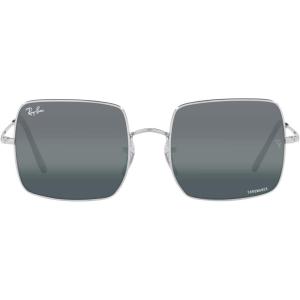 image:imageRayBan Womens Rb1971 Square Square SunglassesSilverBlue Mirrored Polarized