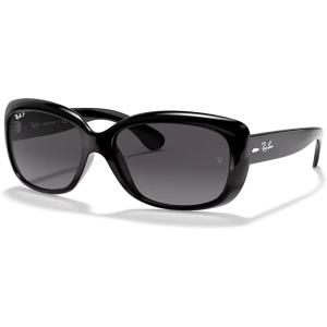 image:imageRayBan Womens Rb4101 Jackie Ohh Butterfly SunglassesShiny BlackGrey Gradient Dark Grey Polarized