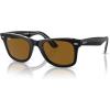 image:imageRayBan unisexadult Rb2140f Original Wayfarer Low Bridge Fit Square SunglassesBlack on TransparentBrown