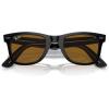 image:imageRayBan unisexadult Rb2140f Original Wayfarer Low Bridge Fit Square SunglassesBlack on TransparentBrown