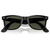 image:imageRayBan unisexadult Rb2140f Original Wayfarer Low Bridge Fit Square SunglassesBlack on TransparentGreen