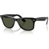 image:imageRayBan unisexadult Rb2140f Original Wayfarer Low Bridge Fit Square SunglassesBlack on TransparentGreen