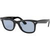 image:imageRayBan unisexadult Rb2140f Original Wayfarer Low Bridge Fit Square SunglassesBlackBlue Grey