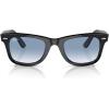 image:imageRayBan unisexadult Rb2140f Original Wayfarer Low Bridge Fit Square SunglassesBlackClear Gradient Blue