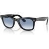 image:imageRayBan unisexadult Rb2140f Original Wayfarer Low Bridge Fit Square SunglassesBlackClear Gradient Blue