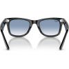 image:imageRayBan unisexadult Rb2140f Original Wayfarer Low Bridge Fit Square SunglassesBlackClear Gradient Blue