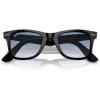 image:imageRayBan unisexadult Rb2140f Original Wayfarer Low Bridge Fit Square SunglassesBlackClear Gradient Blue