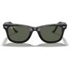 image:imageRayBan unisexadult Rb2140f Original Wayfarer Low Bridge Fit Square SunglassesBlackG15 Green Polarized