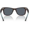 image:imageRayBan unisexadult Rb2140f Original Wayfarer Low Bridge Fit Square SunglassesBrown on Transparent BlueBlue