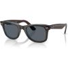 image:imageRayBan unisexadult Rb2140f Original Wayfarer Low Bridge Fit Square SunglassesBrown on Transparent BlueBlue