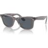 image:imageRayBan unisexadult Rb2140f Original Wayfarer Low Bridge Fit Square SunglassesGrey on TransparentBlue