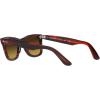 image:imageRayBan unisexadult Rb2140f Original Wayfarer Low Bridge Fit Square SunglassesStriped RedGradient Brown