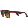 image:imageRayBan unisexadult Rb2140f Original Wayfarer Low Bridge Fit Square SunglassesStriped RedGradient Brown