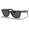 image:imageRayBan unisexadult Rb2140f Original Wayfarer Low Bridge Fit Square SunglassesBlackG15 Green Polarized