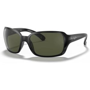 image:imageRayBan Womens Rb4068 Square SunglassesBlack FrameGreen G15xlt Lens