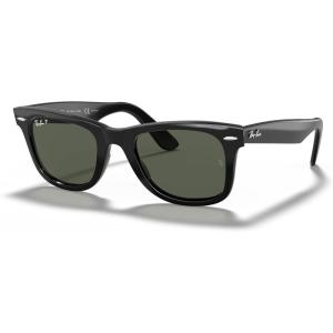 image:imageRayBan unisexadult Rb2140f Original Wayfarer Low Bridge Fit Square SunglassesBlackG15 Green Polarized