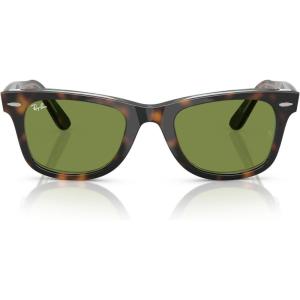 image:imageRayBan unisexadult Rb2140f Original Wayfarer Low Bridge Fit Square SunglassesDark Havana on MulticolorGreen
