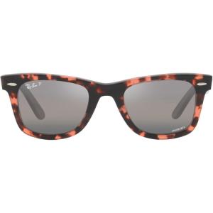 image:imageRayBan unisexadult Rb2140f Original Wayfarer Low Bridge Fit Square SunglassesPink HavanaPolarized Clear Gradient Dark Grey
