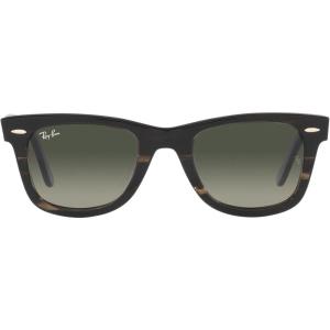 image:imageRayBan unisexadult Rb2140f Original Wayfarer Low Bridge Fit Square SunglassesStriped GreyGrey Gradient