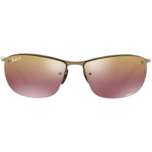 image:imageRayBan mens Rb3542 Chromance Rectangular SunglassesBronzePolarized Purple Mirrored Gold Gradient