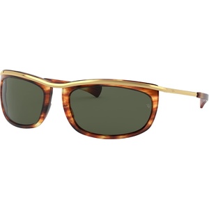 image:imageRayBan Unisex Rb2319 Olympian I Oval SunglassesStriped HavanaG15 Green