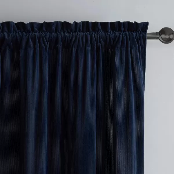 BearPaw  Curtain Panel Single Room Darkening Curtain Panel Corduroy Red 50quot x 84quotBlue