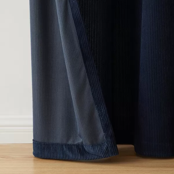 BearPaw  Curtain Panel Single Room Darkening Curtain Panel Corduroy Red 50quot x 84quotBlue