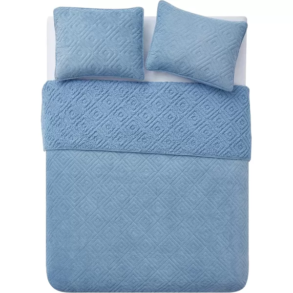 BearPaw  Twin Quilt Set 2Piece Bedding Set with Matching Sham Cozy ampamp Warm Home Decor Camilia Rust TwinTwin XLBlue