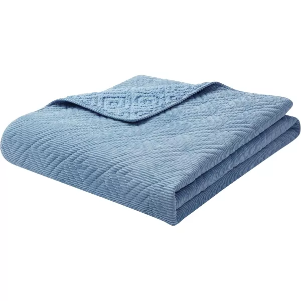 BearPaw  Twin Quilt Set 2Piece Bedding Set with Matching Sham Cozy ampamp Warm Home Decor Camilia Rust TwinTwin XLBlue