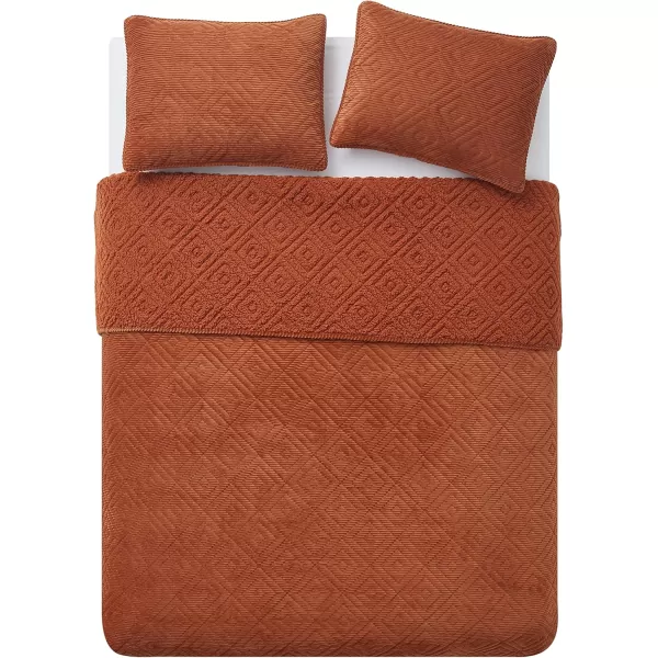 BearPaw  Twin Quilt Set 2Piece Bedding Set with Matching Sham Cozy ampamp Warm Home Decor Camilia Rust TwinTwin XLRust