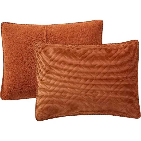BearPaw  Twin Quilt Set 2Piece Bedding Set with Matching Sham Cozy ampamp Warm Home Decor Camilia Rust TwinTwin XLRust